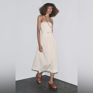 Zara Strapless Cream Dress
